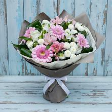 Букет цветов из:  Герберы, Альстромерии и Хризантемы #REPLACE_PRED# Сергиевское
