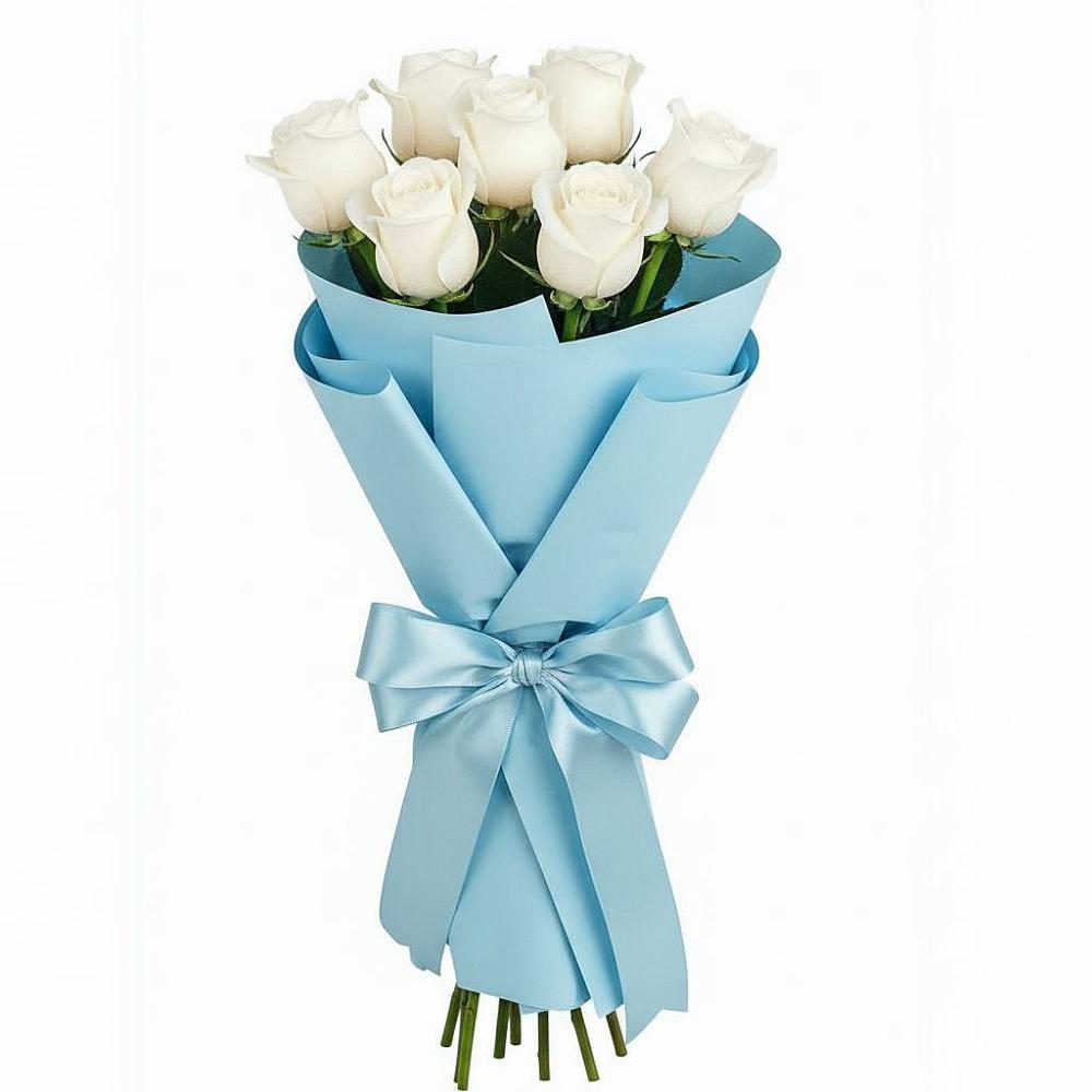 Букет 7 белых роз Проуд в Сергиевское