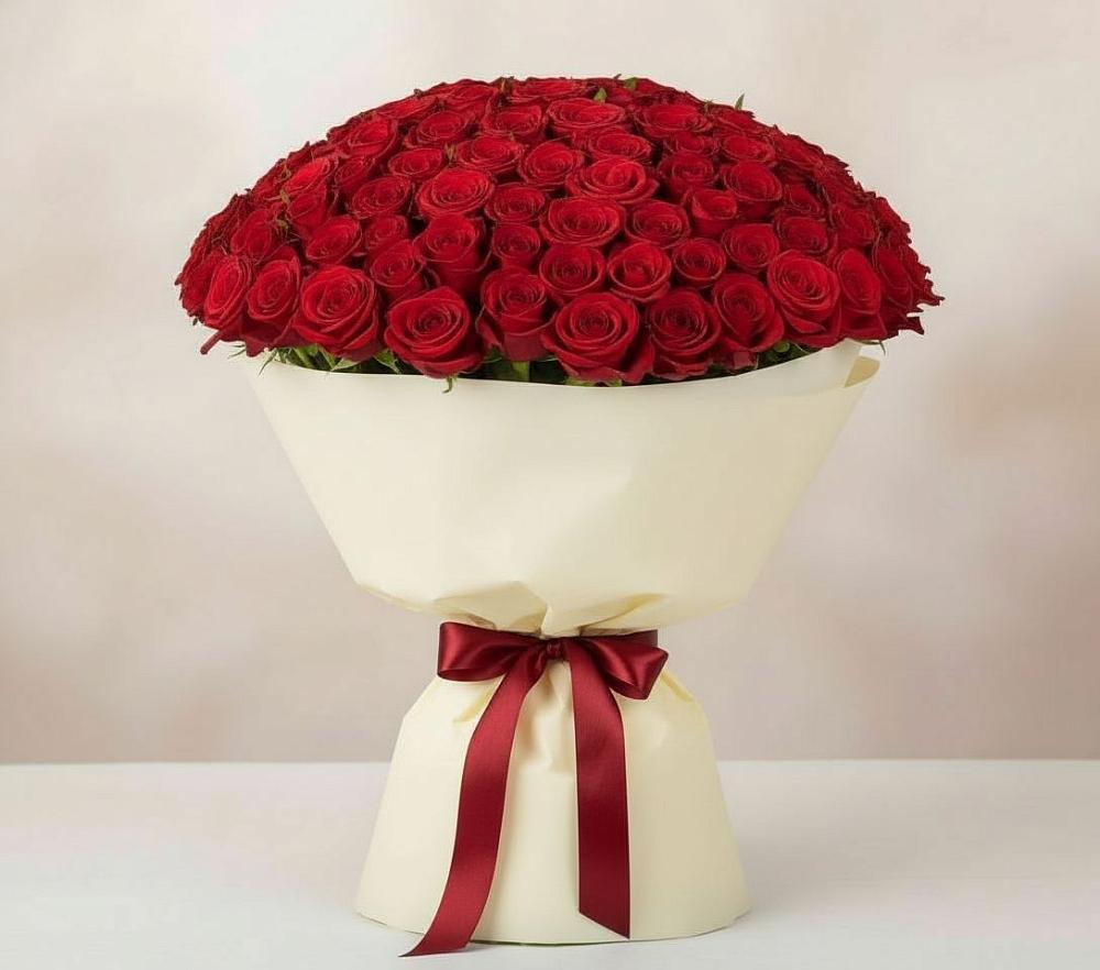 Букет 101 Красная роза Милано в Сергиевское