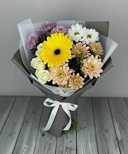 Букет цветов из:  Розы, Герберы и Хризантемы #REPLACE_PRED# Сергиевское