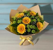 Букет цветов из:  Герберы и Хризантемы в Сергиевское