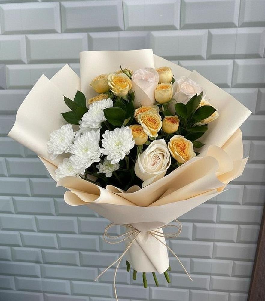 Букет цветов из: Розы и Хризантемы в Сергиевское