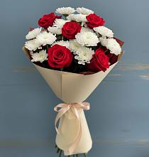 Букет цветов из:  Розы и Хризантемы в Сергиевское