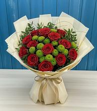 Букет цветов из:  Розы и Хризантемы в Сергиевское