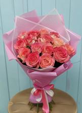 Букет 15 Розовых роз Равель #REPLACE_PRED# Сергиевское